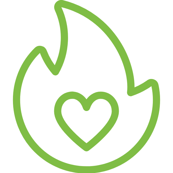 Illustration of a Heart with Flames