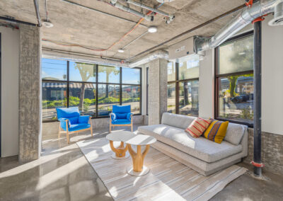Interior lounge space near rooftop.